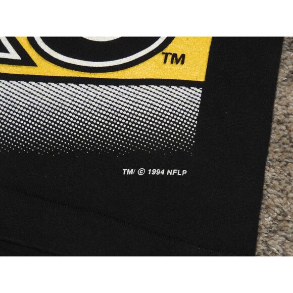 Vintage 1995 Steelers AOP Single Stitch T-Shirt Salem Sportswear Large Made USA - Picture 3 of 10